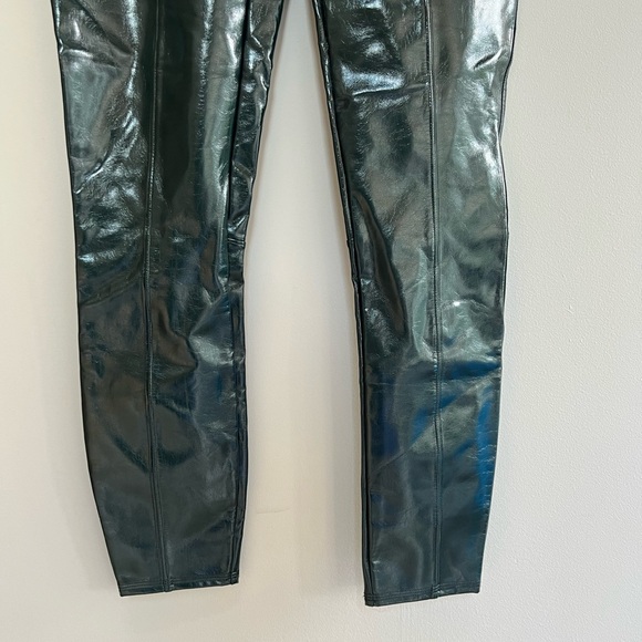 NWT SPANX Faux Patent Leather Leggings in Deep Green, size M - Picture 5 of 11